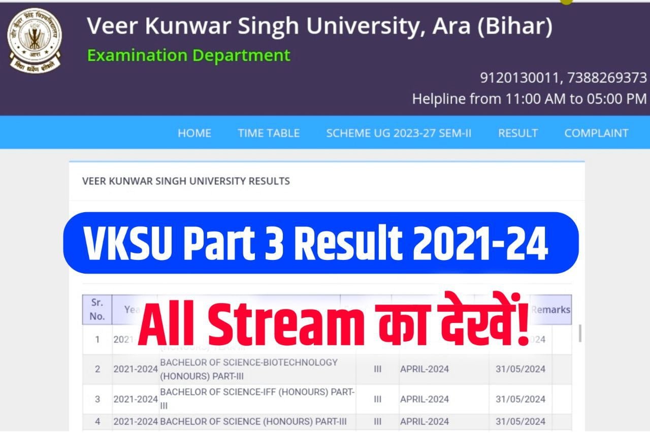 VKSU Part 3 Result 2021-24 Download Link