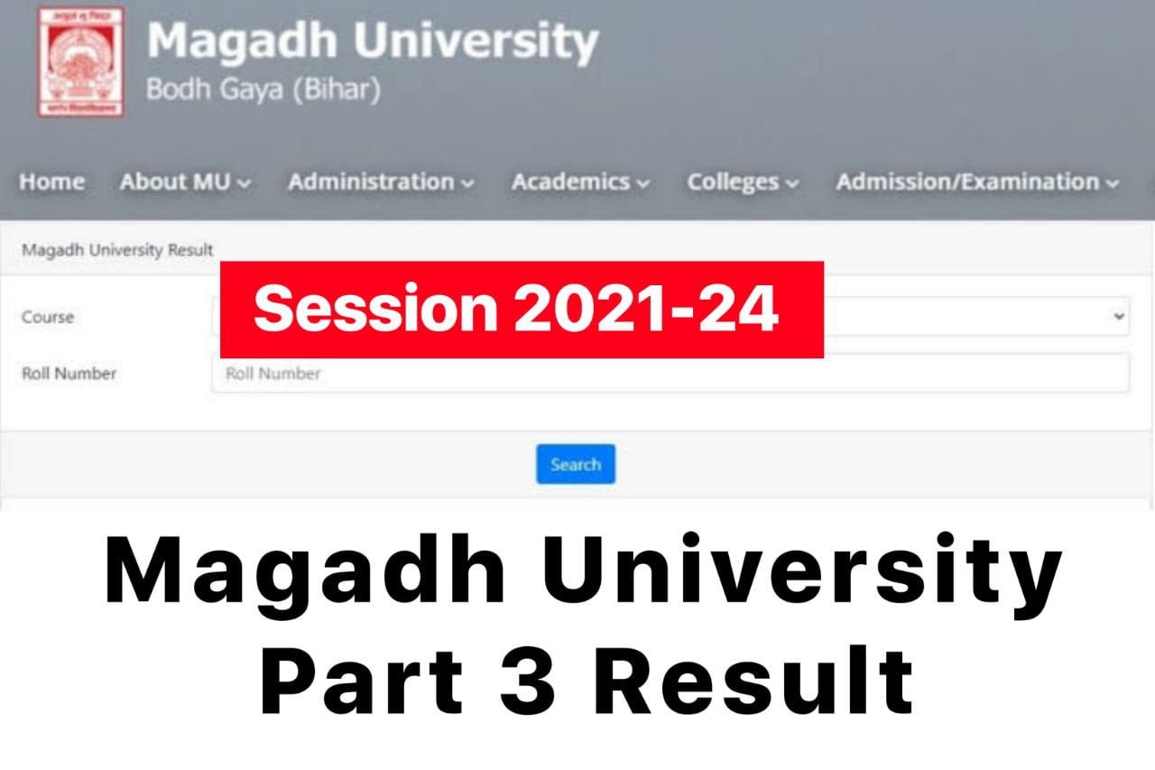 Magadh University Part 3 Result 2021-24, Check BA BSc BCom Marksheet